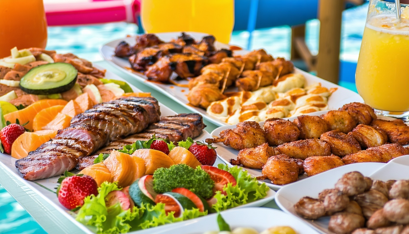Variety of food options at Dubai water park
